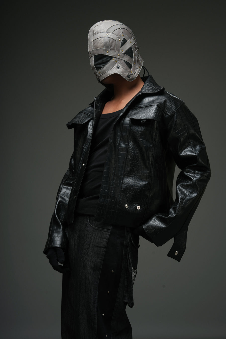 CROCODILE Vegan Croc Leather Jacket - Image 1
