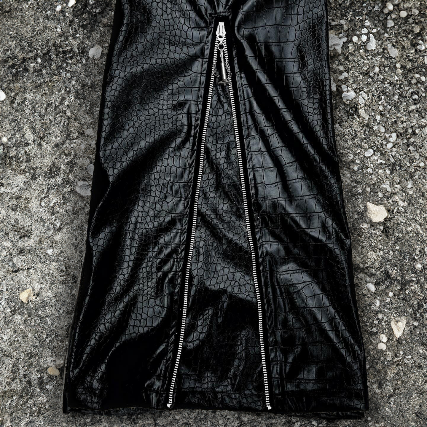 CHROME CROC LEATHER PANTS/50