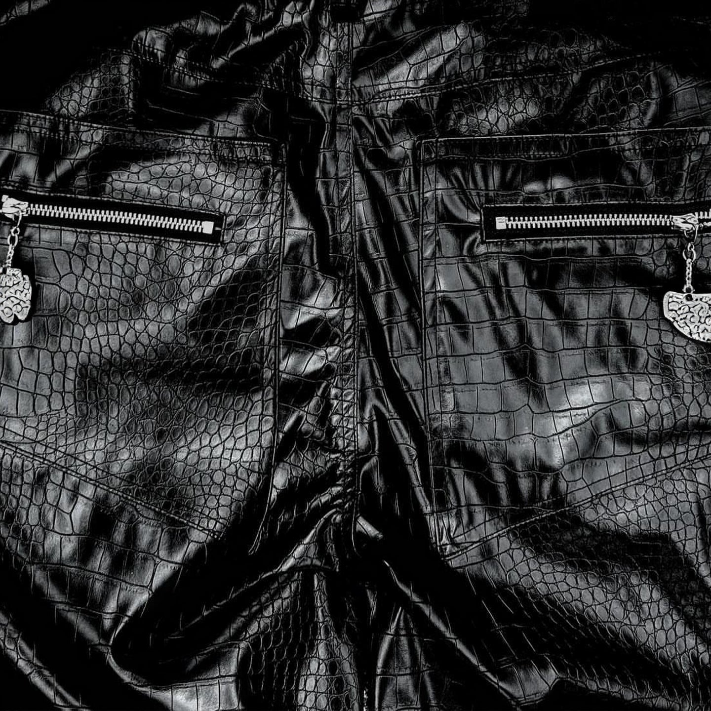 CHROME CROC LEATHER PANTS/50