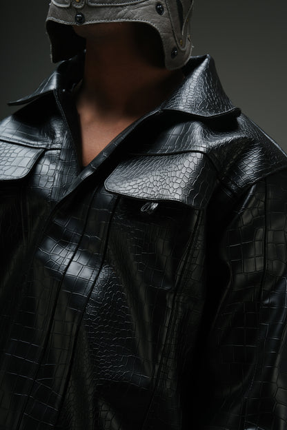 CROCODILE LEATHER JACKET