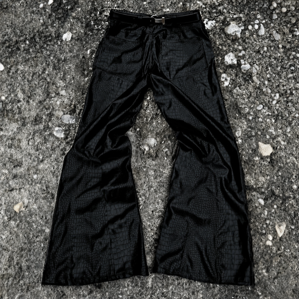 CHROME CROC LEATHER PANTS/50