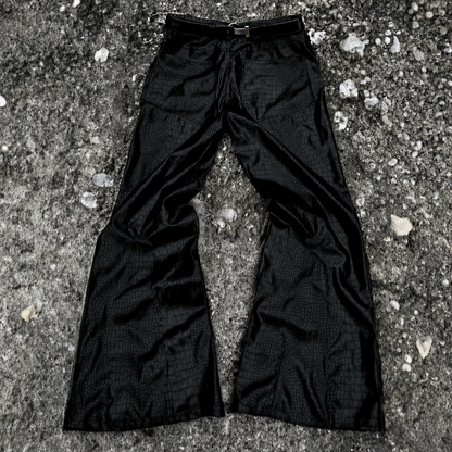 CHROME CROC LEATHER PANTS/50