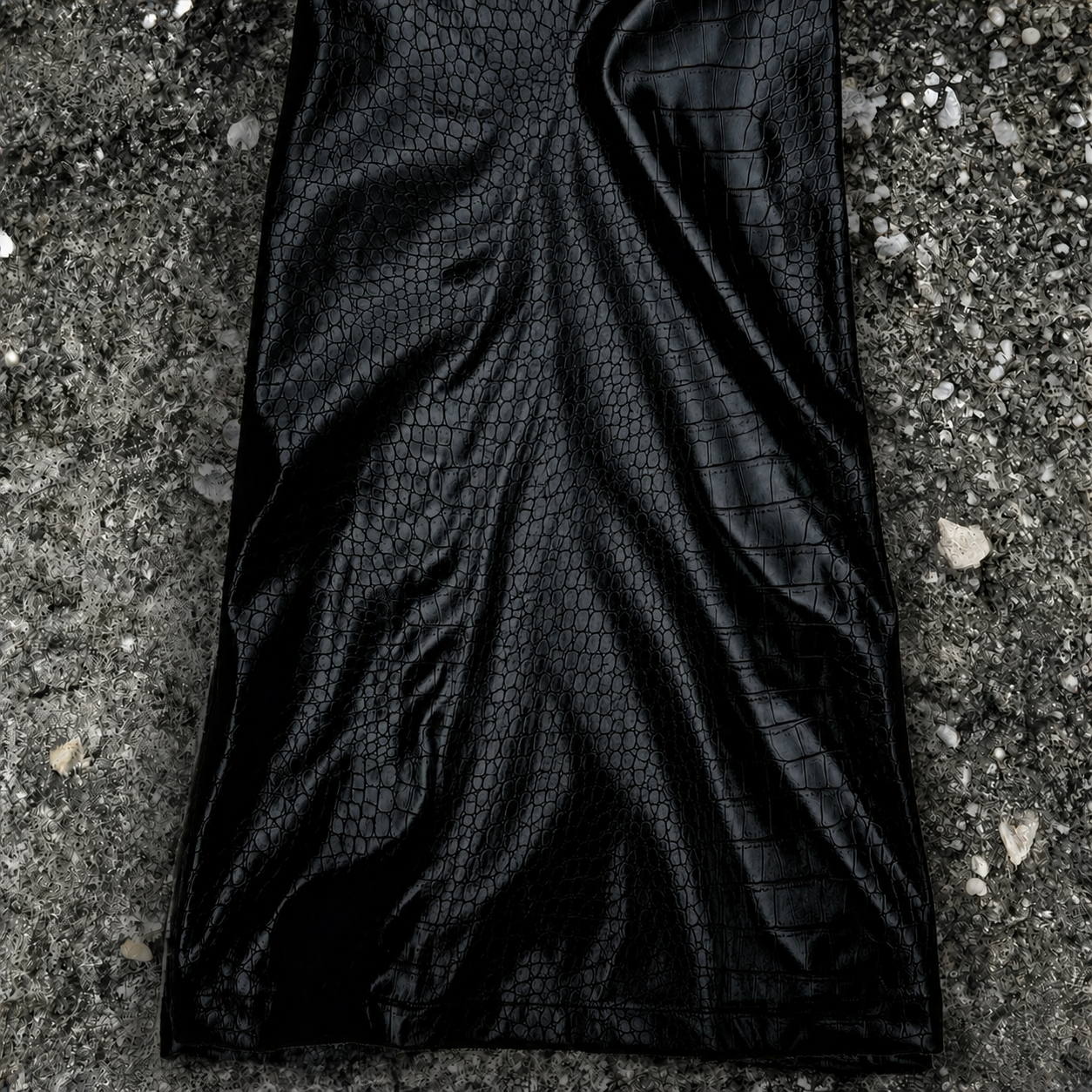 CHROME CROC LEATHER PANTS/50