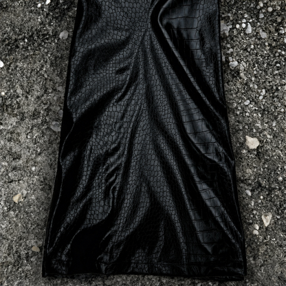 CHROME CROC LEATHER PANTS/50