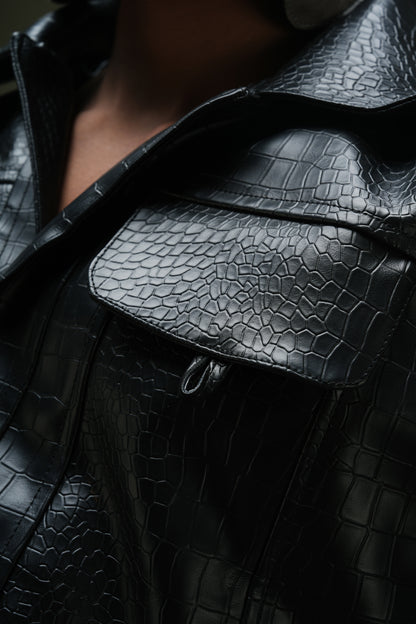 CROCODILE LEATHER JACKET